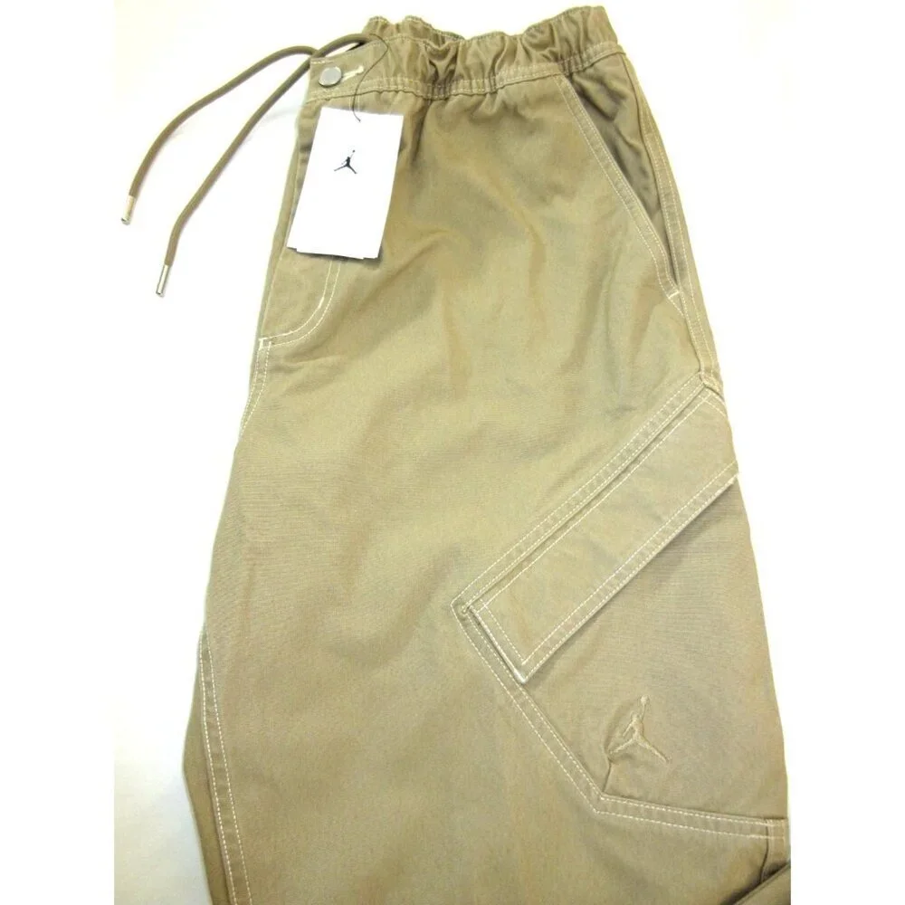 Jordan Men's MJ Chicago Cotton Cargo Casual Logo Pants Desert Khaki Large NWT